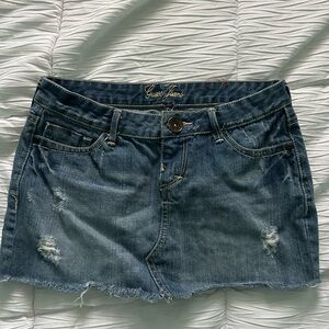Guess Distressed Blue Mini Skirt